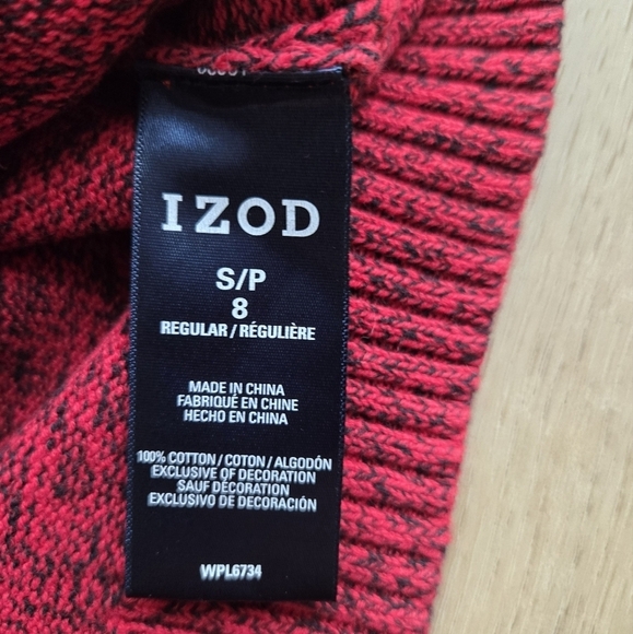 Red Black 1/4 Zip Pullover & Olive Green Dino Print Button Down Dress Shirt EUC - Picture 8 of 17